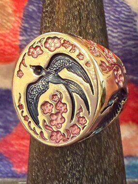 Sundance Bird Plum Blossom Signet Ring